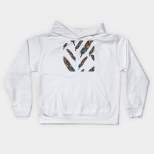 Aboriginal Art - Feather Wetland Pattern Kids Hoodie